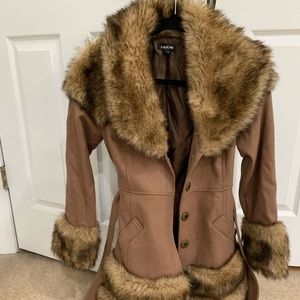 BEBE brown fur jacket
